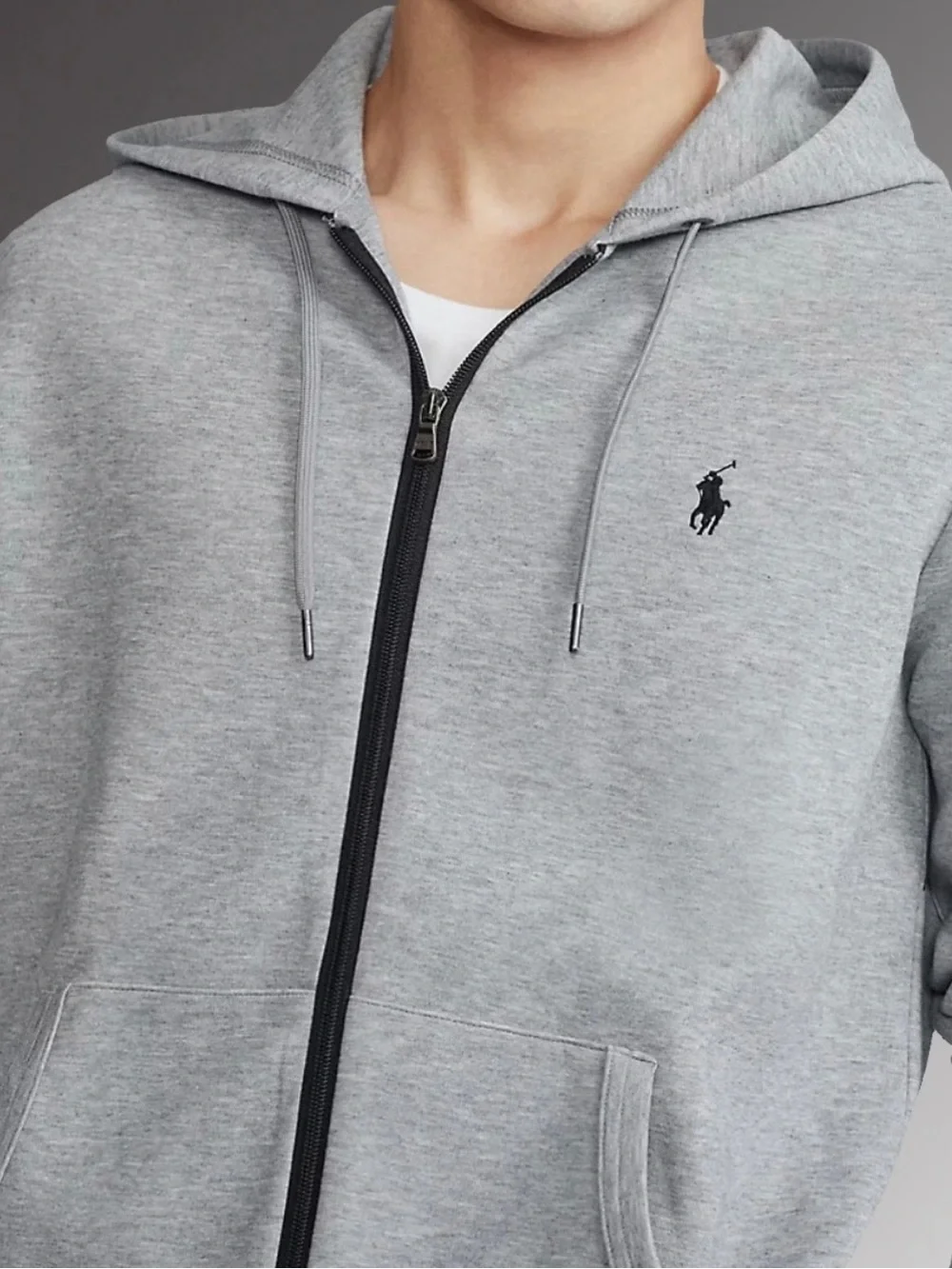 Polo Ralph Lauren Men's Zip Up Hoodie Sweatshirt Gray Size XL